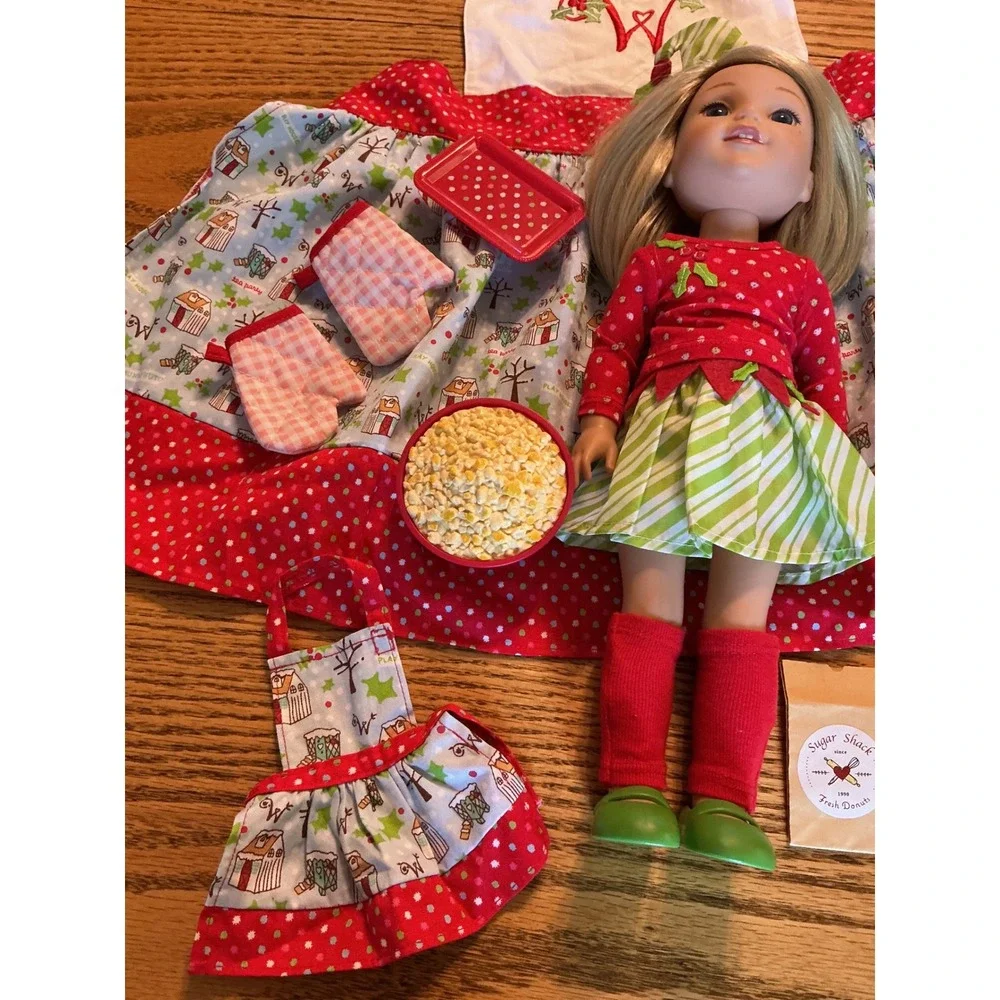American Girl WellieWishers Camille Doll Holiday Elf Outfit Winter Accessory Lot